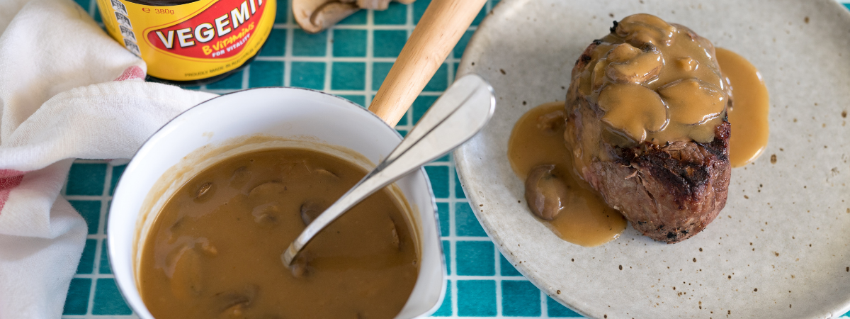 Vegemite and mushroom gravy